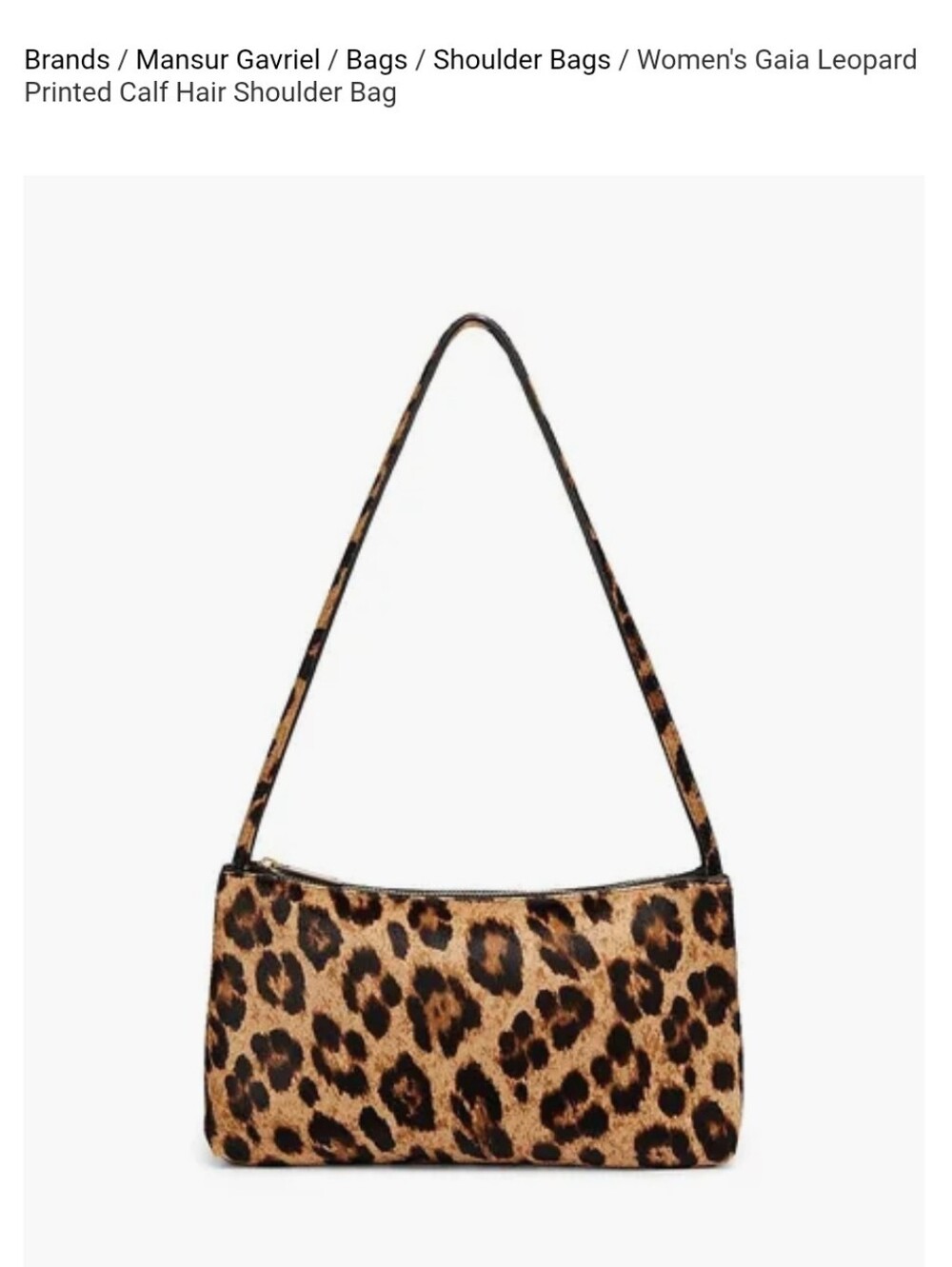 Mansur Gavriel Gaia Leopard-Print Shoulder Bag in Brown and Black New - Picture 6 of 9